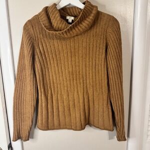 Vintage J.Jill Mockneck Sweater Minimalist Brown Sweater SZ M